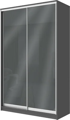 картинка 2-х дверный шкаф купе с цветной пленкой Темно-серый №073 2400 1500 620 от магазина КУПИ КУПЕ